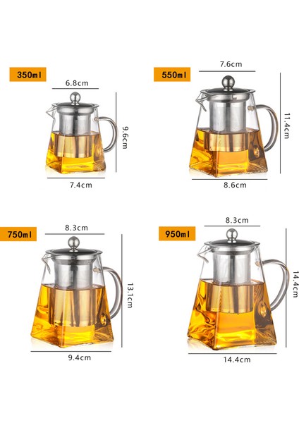 950ML Tarzı Cam Çaydanlık Kahve Isıya Dayanıklı Paslanmaz Çelik Demlik Isıtmalı Çin Çaydanlık Iyi Temizle Su Isıtıcısı Kare Filtre Sepetleri (Yurt Dışından) indirimleri