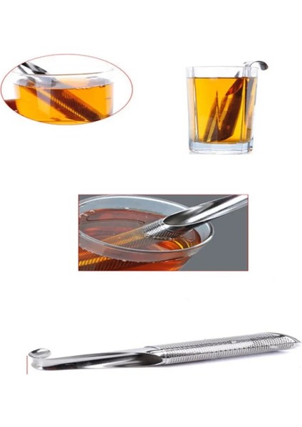 Şerit Tarzı 1 Adet Yeni Mutfak Aksesuarları Çay Süzgeç Paslanmaz Çelik Demlik Boru Tasarım Dokunmatik Hissediyorum Tutucu Aracı Çay Kaşığı Demlik Filte (Yurt Dışından)