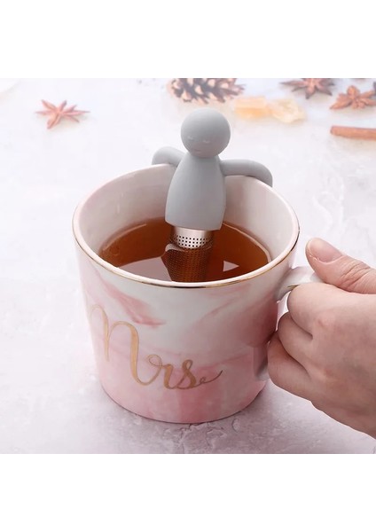 Yeşil Stil Silikon Çay Süzgeci Küçük Adam Şekli Çay Demlik Filtre Bira Yapımı Çaydanlık Poşetleri Çay Bardağı Dekorasyon Mutfak Aksesuarları (Yurt Dışından) fırsatları