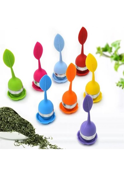 No.5 Tarzı Yaprak Silikon Paslanmaz Çelik Çay Demlik Ince Filtre Delikli Çay ve Su Ayrımı Çay Sızdıran Top Süzgeç Aracı (Yurt Dışından)
