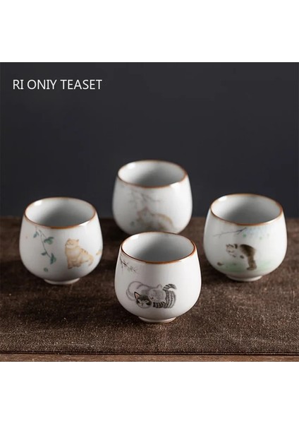 A4 -- 6.3X6CM 110ML Stili Büyük Ru Fırın Çay Fincanı Seyahat Kişisel Meditasyon Fincan El Yapımı Seramik Çay Kase Pu'er Master Fincan Ev Çay Seti Aksesuarları (Yurt Dışından) fiyatları