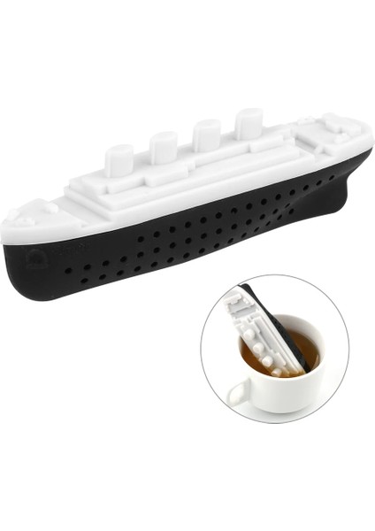 Yaratıcı Titanic Şekil Gemi Tarzı Çay Süzgeç Teaware Bitkisel Filtre Difüzör Çay Demlik Boş Silikon Çay Poşetleri (Yurt Dışından)
