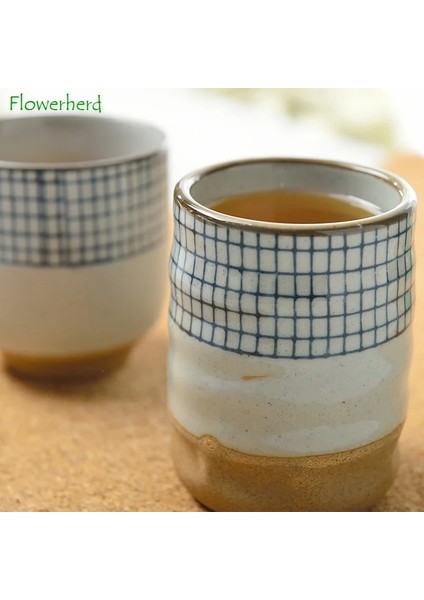 10-023 Tarzı Seramik Porselen Çay Bardağı Teaware Kung Fu Çay Seti Fincan Japon Tarzı Çorba Kasesi Kumtaşın El-Boyalı Kupa Yaratıcı Çay Fincanı (Yurt Dışından)