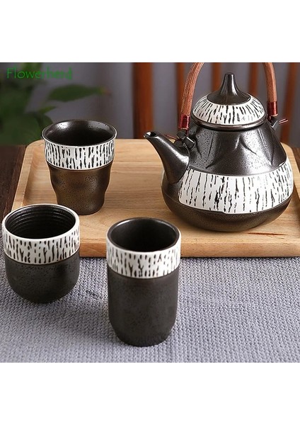 10-023 Tarzı Seramik Porselen Çay Bardağı Teaware Kung Fu Çay Seti Fincan Japon Tarzı Çorba Kasesi Kumtaşın El-Boyalı Kupa Yaratıcı Çay Fincanı (Yurt Dışından)