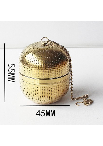 S Top Stili Golde Paslanmaz Çelik Çay Süzgeç Yaprak Baharat Bitkisel Demlik Yeniden Kullanılabilir Örgü Filtre Ev Mutfak Aksesuarları (Yurt Dışından)