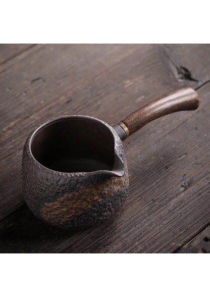Bir Stil Japon Abanoz Saplı Peri Fincan El Yapımı Retro Taşlı Peri Fincan Çay Deniz Chahai Gongdaobei Çay Fincanı 250ML (Yurt Dışından)