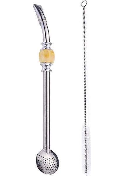 Gri Tarzı Paslanmaz Çelik Saman Kaşık Çay Filtresi Yerba Mate Temizleme Fırçası ile Payet Kabak Yeniden Kullanılabilir Kahve Araçları Hediye (Yurt Dışından) fırsatları