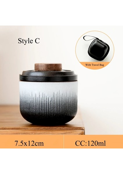 Stil C Stili Tangpın Yeşil Seramik Demlik Çay Fincanı El Yapımı Taşınabilir Seyahat Çay Takımları (Yurt Dışından)