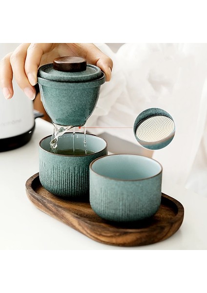 Stil C Stili Tangpın Yeşil Seramik Demlik Çay Fincanı El Yapımı Taşınabilir Seyahat Çay Takımları (Yurt Dışından) modelleri