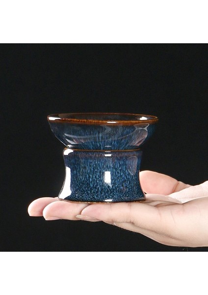 Renk3 Stili 7.6X6CM Yaratıcı El Yapımı Yıldızlı Gökyüzü Çizim Çay Süzgeç Çay Sızdıran Tutucu Seramik Kung Fu Çay Seti Mavi Çay Filtre Çay Töreni LB451 (Yurt Dışından)