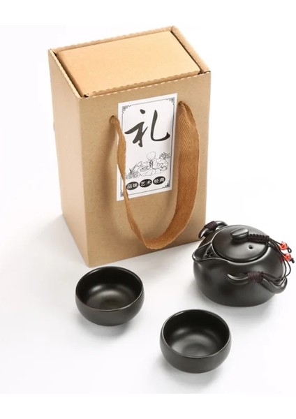 Yeşil 3 Adet Hediye Kutusu Stili Çin Çay Seyahat Çay Seti Kung Fu Çay Seti Seramik Taşınabilir Demlik Porselen Teaset Gaiwan Çay Bardakları Çay Töreni Çay Aracı (Yurt Dışından)