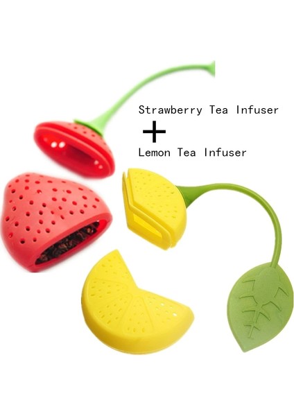 Fil Tarzı Silikon Çilek + Limon Gevşek Çay Yaprağı Süzgeç Bitkisel Baharat Demlik Filtre Difüzör Çay Poşeti Çay Makinesi Silikon Çay Demlik (Yurt Dışından) fiyatları