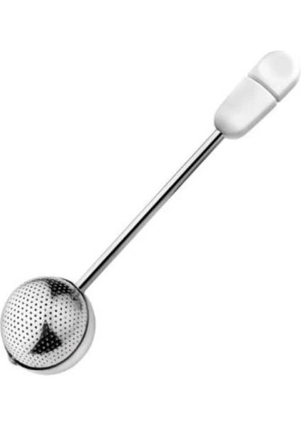 Beyaz Stil Çaydanlık Örgü Çay Demlik Süzgeç Paslanmaz Çelik Yeniden Kullanılabilir Metal Çay Poşeti Filtre Topu Difüzör Kupa Teaware 360 ​​döndürme Demlik (Yurt Dışından)