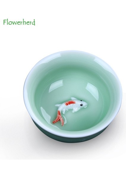 X1 Stili Seramik Porselen Çay Seti Teaware Çay Potu Çay Bardağı Seladonlar Balık Fincan Çay Seti Çaydanlık Yaratıcı Kung Fu Çay Seti Çay Bardağı 6 Set (Yurt Dışından) modelleri