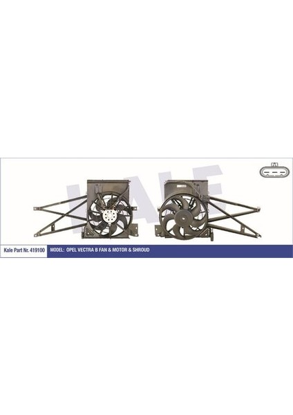 419100 Klima Fan Motoru Davlumbaz Komple Vectra B 1341264
