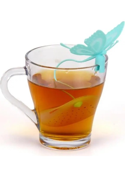 Çay Demlik Silikon Kelebek Şekli Çay Kahve Gevşek Yaprak Süzgeç Çanta Kupa Filtre Çaydanlık Çay Poşetleri Drinkware Çay Aksesuarları (Yurt Dışından)