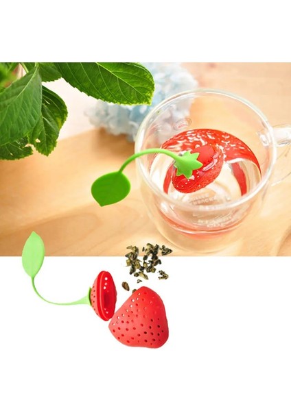 Stili Temizle 1 Adet Mutfak Malzemeleri Çay Süzgeci Toksik Olmayan Çilek Şekli Silikon Çay Demlik Çay Poşeti Demlik Aksesuarı (Yurt Dışından) fırsatları