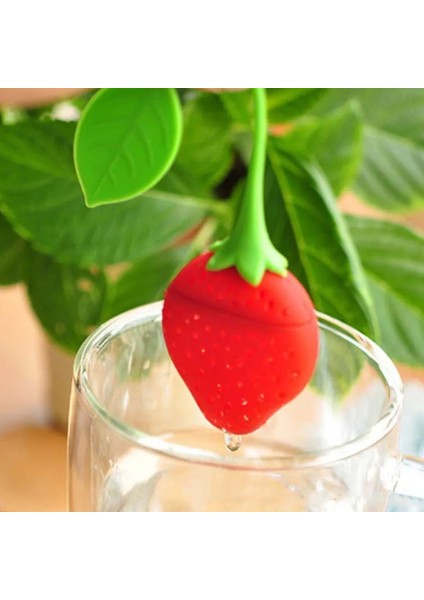 Stili Temizle 1 Adet Mutfak Malzemeleri Çay Süzgeci Toksik Olmayan Çilek Şekli Silikon Çay Demlik Çay Poşeti Demlik Aksesuarı (Yurt Dışından) indirimleri