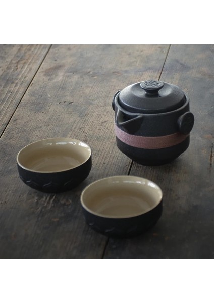 Siyah Stil 2 Bardak ile Luwu Siyah Seramik Çaydanlıklar Bir Çay Setleri Taşınabilir Seyahat Ofis Çay Seti Drinkware (Yurt Dışından) fiyatları
