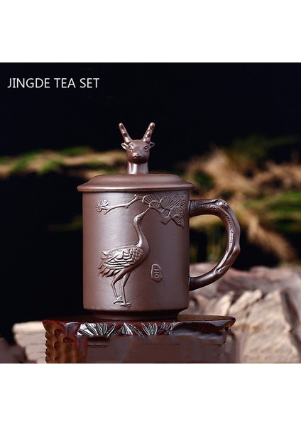 D3 Stili Yaratıcı Mor Kil Çay Fincanı Zarif El Yapımı Kapaklı Çay Bardağı Çay Makinesi Usta Cuese Teaware Içecek Aksesuarları (Yurt Dışından)
