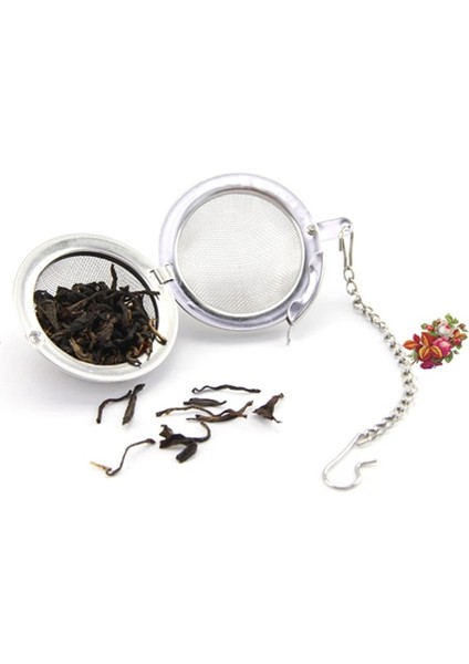 Çay Demlik Stili 5.5cm 3 Boyutlu Paslanmaz Çelik Hasır Top Çay Kahve Filtresi Örgü Demlik Zincirli Kapaklı Top Tarzı Süzgeç Aracı Çay Demlik Küre Kilitleme (Yurt Dışından) fırsatları