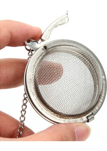 Çay Demlik Stili 5.5cm 3 Boyutlu Paslanmaz Çelik Hasır Top Çay Kahve Filtresi Örgü Demlik Zincirli Kapaklı Top Tarzı Süzgeç Aracı Çay Demlik Küre Kilitleme (Yurt Dışından) indirimleri