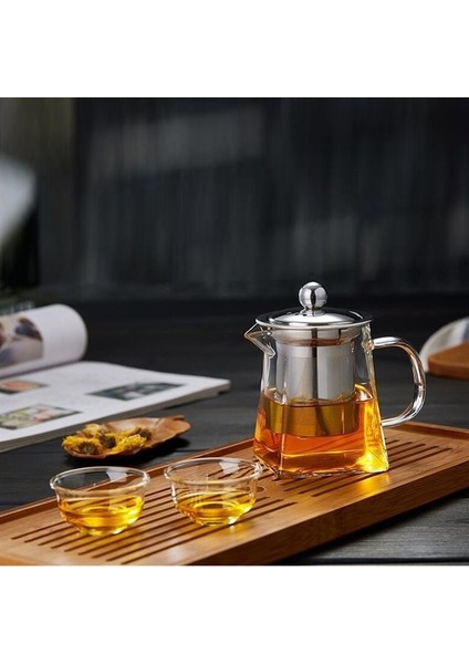 800ML Stili Cam Çaydanlık Kahve Isıya Dayanıklı Paslanmaz Çelik Demlik Isıtmalı Çin Çaydanlık Iyi Temizle Su Isıtıcısı Kare Filtre Sepetleri (Yurt Dışından) fırsatları