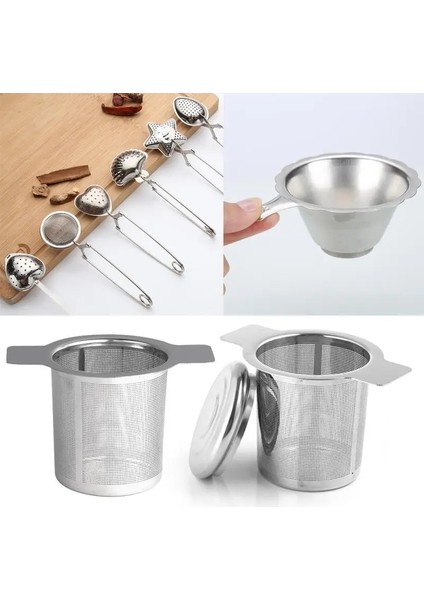 Kapak Stili ile 1 Adet Çay Filtresi Örgü Çay Demlik Yeniden Kullanılabilir Çay Süzgeci Paslanmaz Çelik Demlik Gevşek Çay Yaprağı Baharat Filtre Öğeleri Ekipman Mutfak (Yurt Dışından)