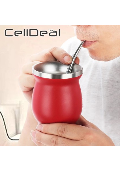 Mavi Set ve Kaşık Stili 1 Takım 230ML Bombilla Set Yerba Mate Kabak Paslanmaz Çelik Tek Kaşık ve Fırçalı Çay Bardağı Isı Yalıtımı Haşlanma Önleyici (Yurt Dışından) fiyatları
