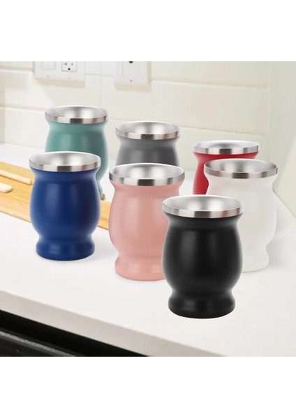 Mavi Set ve Kaşık Stili 1 Takım 230ML Bombilla Set Yerba Mate Kabak Paslanmaz Çelik Tek Kaşık ve Fırçalı Çay Bardağı Isı Yalıtımı Haşlanma Önleyici (Yurt Dışından) modelleri