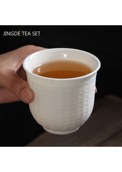 E4 Tarzı Butik Seramik Yüksek Kapasiteli Çay Fincanı El Yapımı Üç Boyutlu Kabartma Çay Cuese Çay Kasesi Çay Seti Aksesuarları Ana Fincan (Yurt Dışından) fırsatları