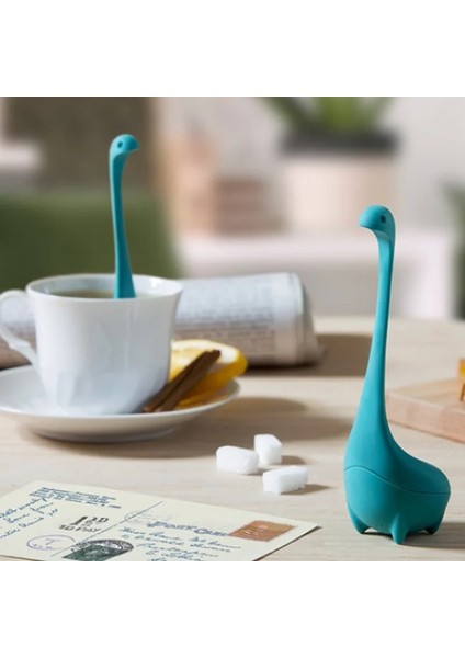 Opp Color2 Stili Yaratıcı Loch Ness Canavarı Silikon Çay Demlik Dikey Uzun Saplı Dinozor Çay Filtresi Çay Sızdıran Mutfak Aksesuarları (Yurt Dışından)