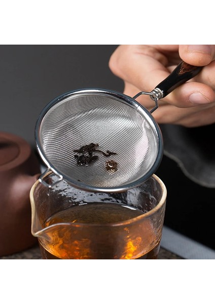 Siyah Sap Stili Küçük Çap 6.5cm Vintage Çay Süzgeç Paslanmaz Çelik Çift Örgü Çay Süzgeç Filtre Seramik Saplı Gevşek Yaprak Çay Demlik Gongfu Çay Aksesuarları (Yurt Dışından) modelleri