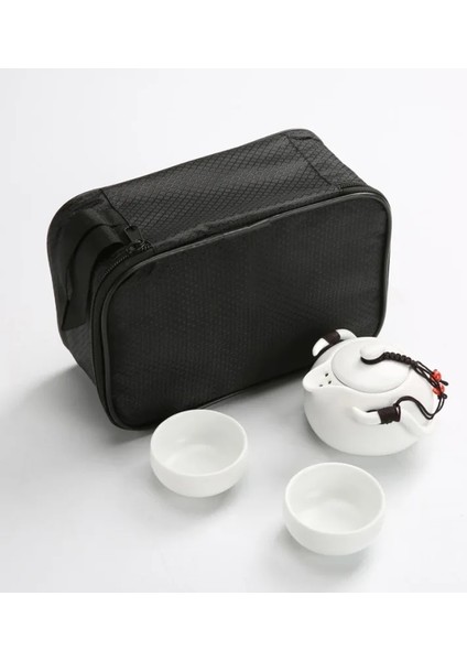 Beyaz 5 Adet Çanta Stili Çin Çay Seyahat Çay Seti Kung Fu Çay Seti Seramik Taşınabilir Demlik Porselen Teaset Gaiwan Çay Bardakları Çay Töreni Çay Aracı (Yurt Dışından) fiyatları