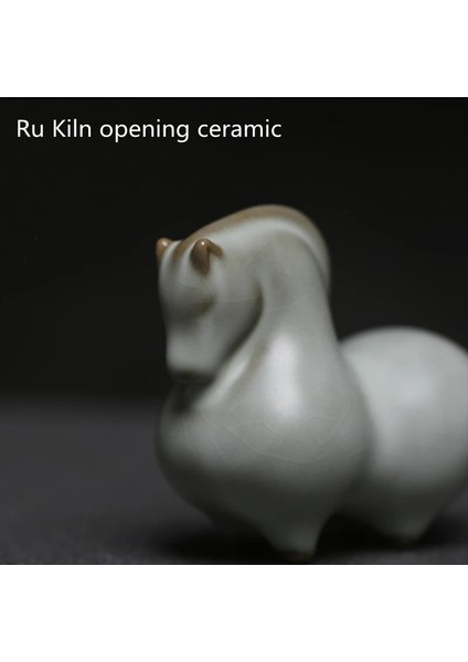 At Çayı Evcil Hayvan Stili Çin Ru Fırın Açılış Seramik At Çay Pet Figürinler Çay Töreni Zen Masa Dekorasyon Aksesuarları Süs Hayvan (Yurt Dışından) indirimleri