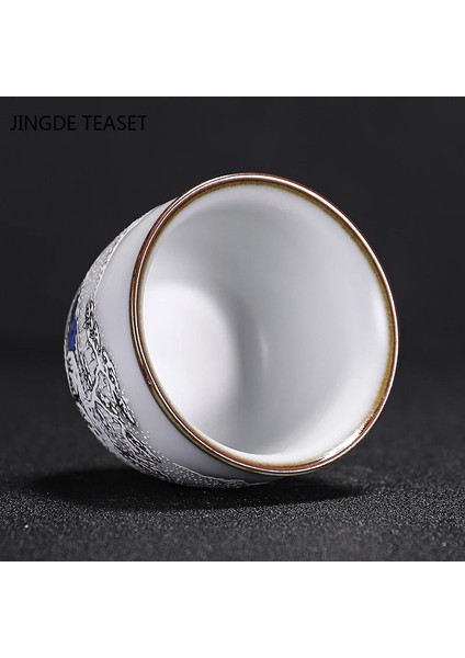 B6 --7x5.5cm 125ML Stili Çin Ru Fırın Seramik Çay Fincanı Nefis El-Boyalı Desen Tek Bardak Çay Kase Usta Bardak Bireysel Bardak El Yapımı Teaware (Yurt Dışından)