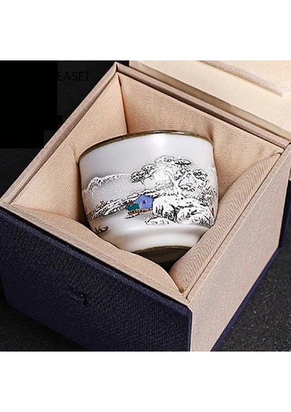 B6 --7x5.5cm 125ML Stili Çin Ru Fırın Seramik Çay Fincanı Nefis El-Boyalı Desen Tek Bardak Çay Kase Usta Bardak Bireysel Bardak El Yapımı Teaware (Yurt Dışından)