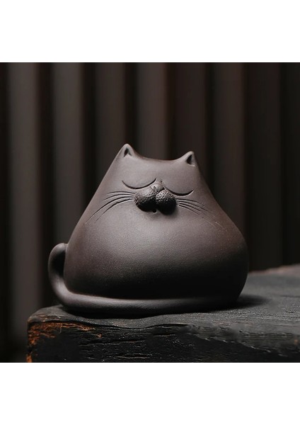 G Tarzı Mor Kum Çay Pet Kedi Süsler Çay Seti Aksesuarları El Yapımı Sevimli Mini Çay Masa Çay Töreni Süsleri Yükseltebilir (Yurt Dışından)
