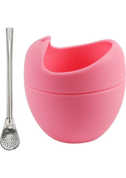Pembe Tarzı Silikon Yerba Mate Cup Kabak Bombilla Samanlı Bpa Içermez (Yurt Dışından)