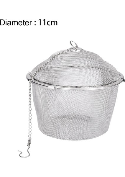 11CM Tarzı Dayanıklı 4 Boyutlu Gümüş Yeniden Kullanılabilir Paslanmaz Örgü Bitkisel Top Çay Baharat Süzgeç Çaydanlık Kilitleme Çay Filtresi Demlik Baharat (Yurt Dışından)