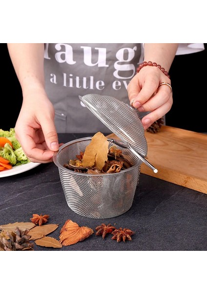11CM Tarzı Dayanıklı 4 Boyutlu Gümüş Yeniden Kullanılabilir Paslanmaz Örgü Bitkisel Top Çay Baharat Süzgeç Çaydanlık Kilitleme Çay Filtresi Demlik Baharat (Yurt Dışından)