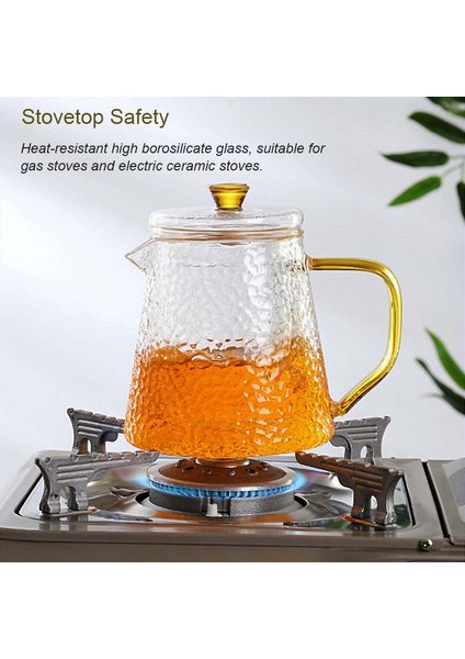 ÇAYDANLIK900ML Stili Borrey Cam Çaydanlık Filtre Çekiç Desenli Çaydanlık Çay Fincanı Gaz Sobası Su Isıtıcısı Isıya Dayanıklı Cam Çay Seti Çiçek Çayı Pot (Yurt Dışından) fırsatları
