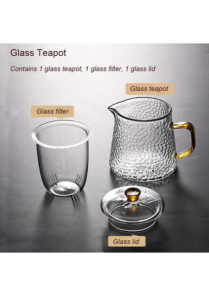 ÇAYDANLIK900ML Stili Borrey Cam Çaydanlık Filtre Çekiç Desenli Çaydanlık Çay Fincanı Gaz Sobası Su Isıtıcısı Isıya Dayanıklı Cam Çay Seti Çiçek Çayı Pot (Yurt Dışından) indirimleri