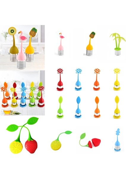 F-S10 Stili Karikatür Flamingo Çay Demlik Demlik Filtre Çay Poşetleri Silikon Gevşek Yaprak Çay Demlik Filtre Difüzör Kahve Mutfak Aksesuarları (Yurt Dışından) modelleri
