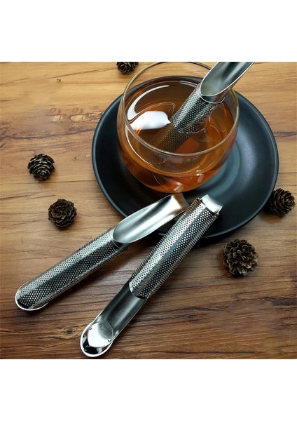 Şerit Tarzı Paslanmaz Çelik Demlik Boru Tasarımı Çay Süzgeci Kaşık Filtre Dokunmatik Hissediyorum Tutucu Aracı Bardak Asılı Teaware Mutfak Aksesuarları (Yurt Dışından)