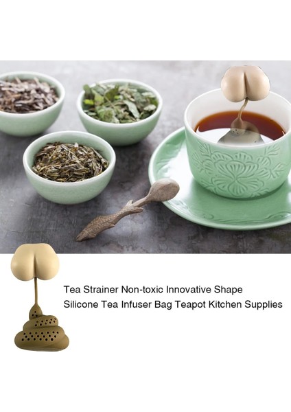 Yeniden Kullanılabilir Silikon Çay Demlik Yaratıcı Kaka Şekilli Komik Bitkisel Çay Poşeti Yeniden Kullanılabilir Kahve Filtresi Difüzör Süzgeç Çay Aksesuarları (Yurt Dışından) fırsatları
