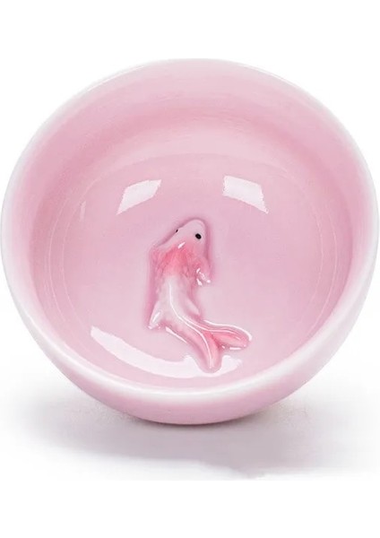 Pembe Stil Seramik Porselen Çay Bardağı Kase Teaware Seladon Renkli Balık Çay Bardağı Kung Fu Çay Seti Bardak Çay Kase Kişilik Bardak Çay Bardağı (Yurt Dışından)