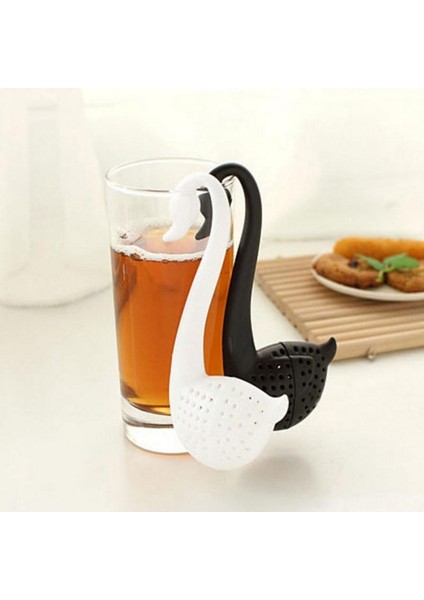 1 Adet Siyah Stil 1 Adet Kuğu Çay Süzgeç Yaratıcı Yeniden Kullanılabilir Plastik Kuğu Çay Demlik Çay Kaşığı Çanta Baharat Filtre Drinkware Pişirme Mutfak Aksesuarları (Yurt Dışından)