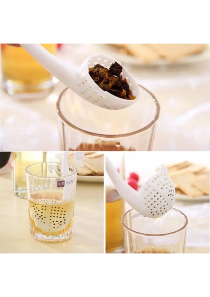 1 Adet Siyah Stil 1 Adet Kuğu Çay Süzgeç Yaratıcı Yeniden Kullanılabilir Plastik Kuğu Çay Demlik Çay Kaşığı Çanta Baharat Filtre Drinkware Pişirme Mutfak Aksesuarları (Yurt Dışından)