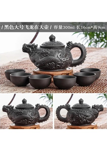 Gümüş Tarzı Büyük Kapasiteli Yixing Zhu Ni Çiçek Çaydanlık Büyük Mor Kum Demlik Çin Çay Seti El Yapımı Seramik Çaydanlık (Yurt Dışından)